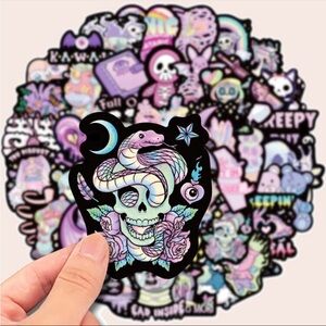 56pcs Goth Decoration Stickers For Mobile Phone, Laptop, Luggage, Notebook